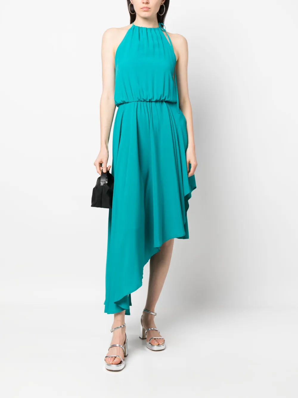 Asymmetric-Hem Sleeveless Dress