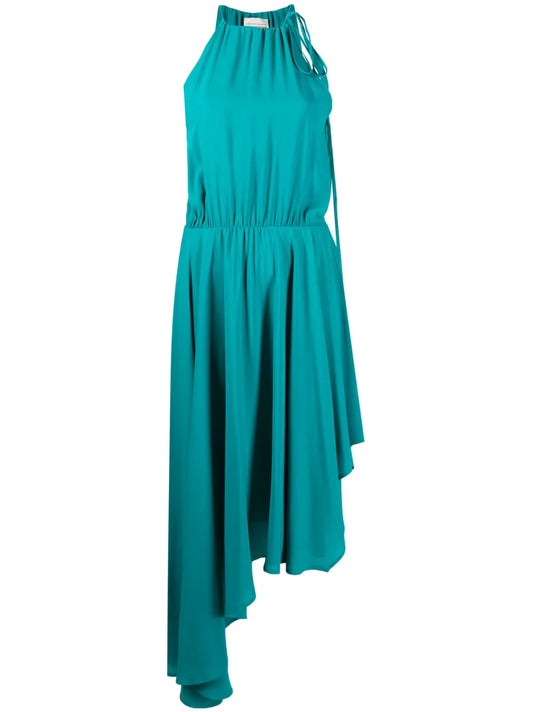 Asymmetric-Hem Sleeveless Dress