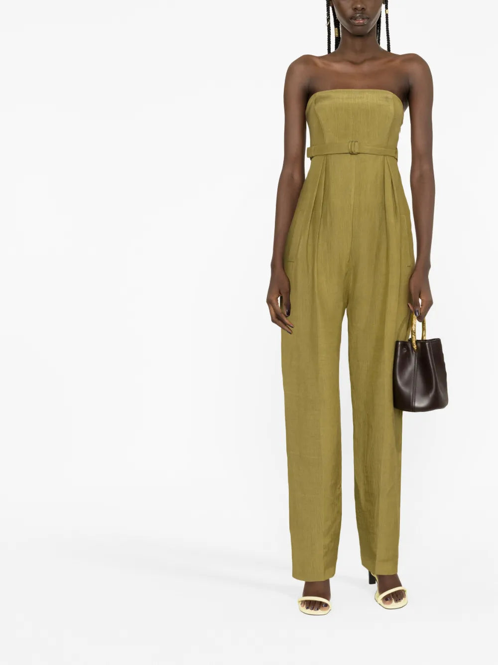 Belted Strapless Jumpsuit