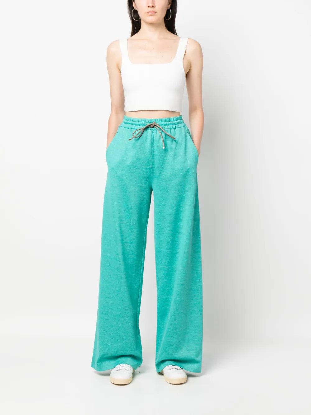 Flared Drawstring-Waist Trousers