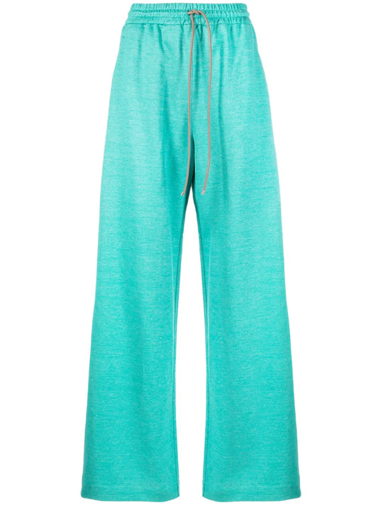 Flared Drawstring-Waist Trousers