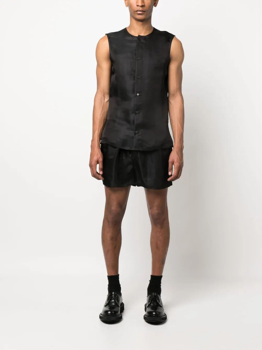 Sleeveless Satin Shirt