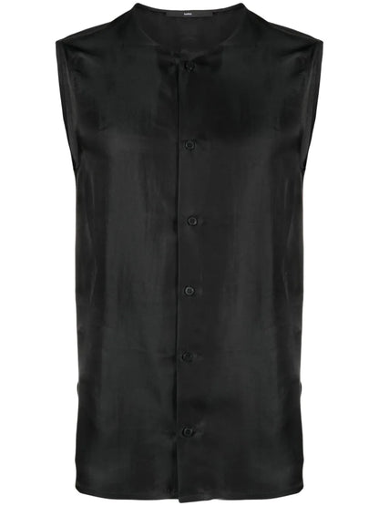 Sleeveless Satin Shirt
