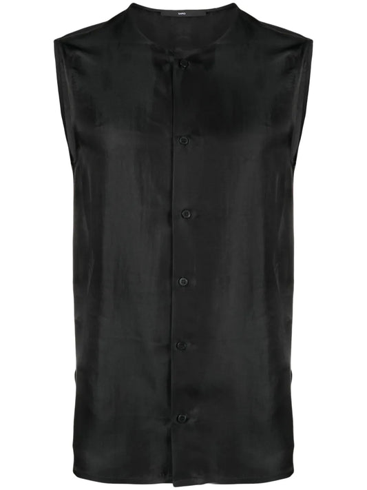 Sleeveless Satin Shirt