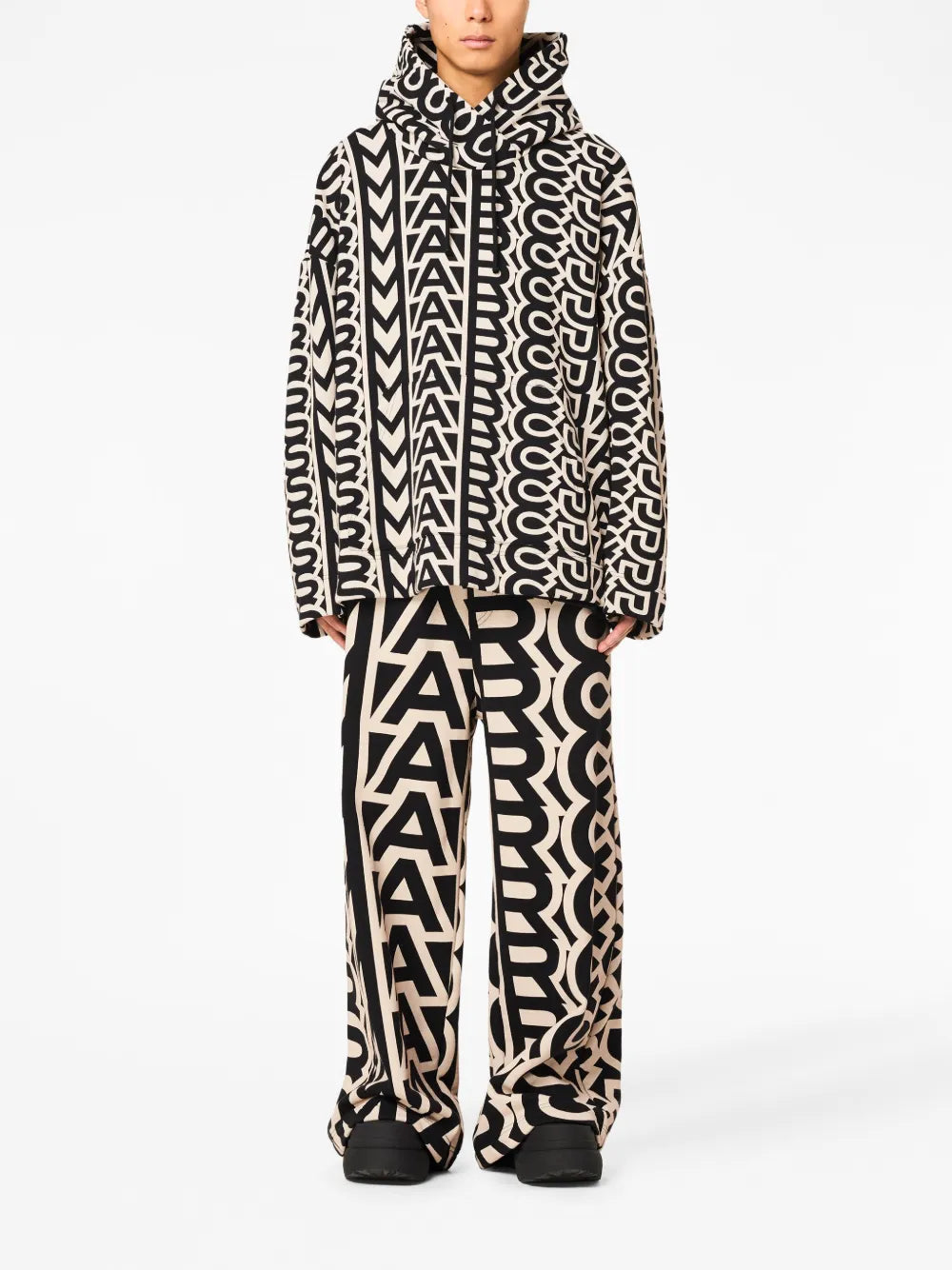 Monogram-Print Drawstring Hoodie