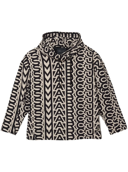 Monogram-Print Drawstring Hoodie
