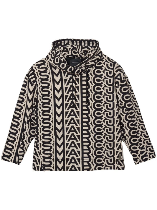 Monogram-Print Drawstring Hoodie