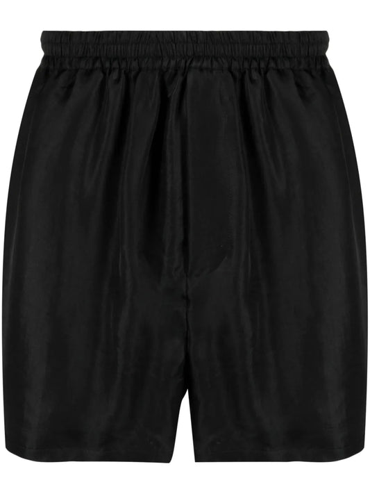 Elastic-Waistband Satin Shorts