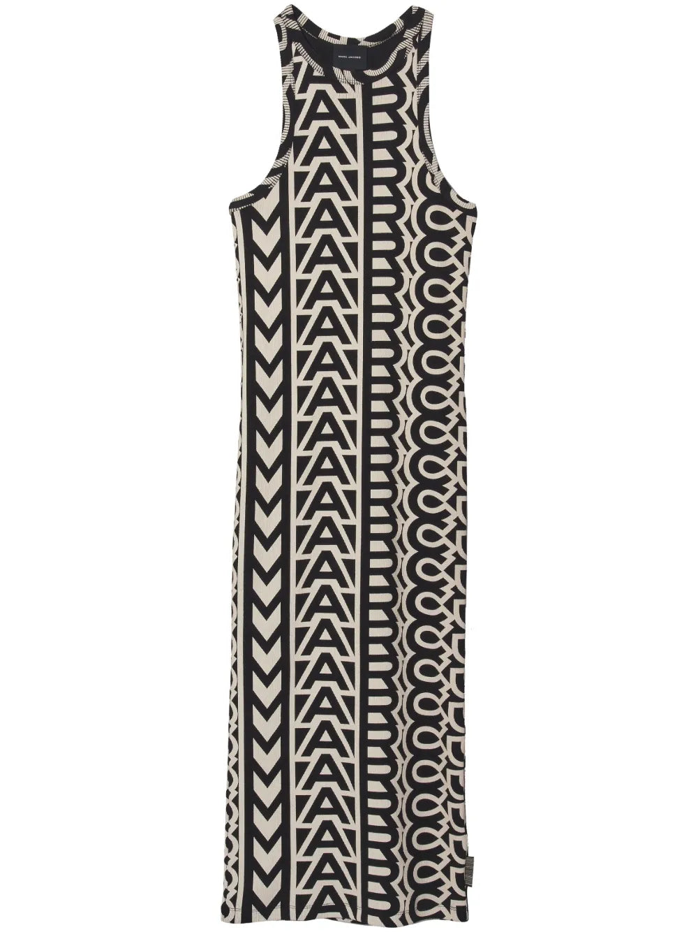 Racer Monogram-Print Ribbed Minidress