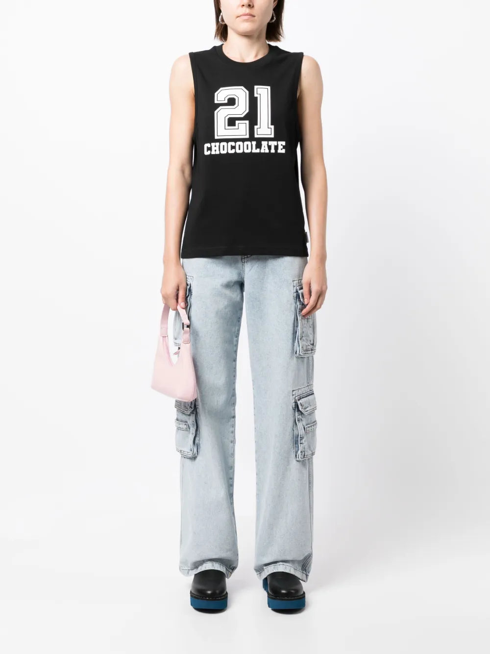 Number-Print Cotton Tank Top