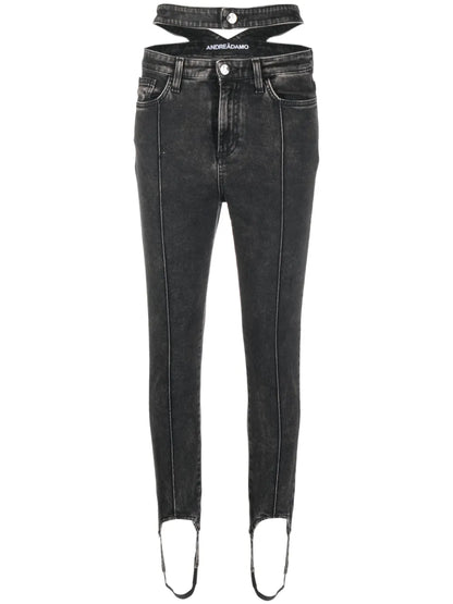 Stirrup-Cuff Skinny Jeans
