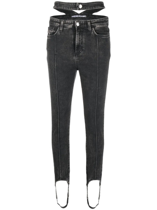 Stirrup-Cuff Skinny Jeans