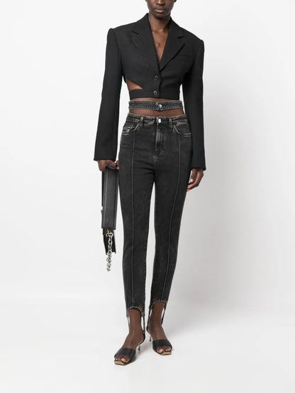 Stirrup-Cuff Skinny Jeans