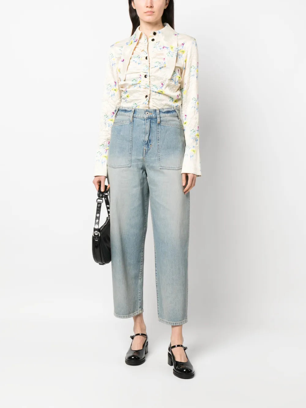 Wide-Leg Cropped Jeans