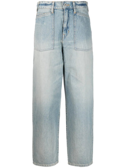 Wide-Leg Cropped Jeans