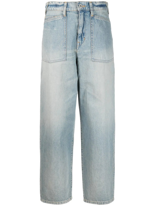 Wide-Leg Cropped Jeans