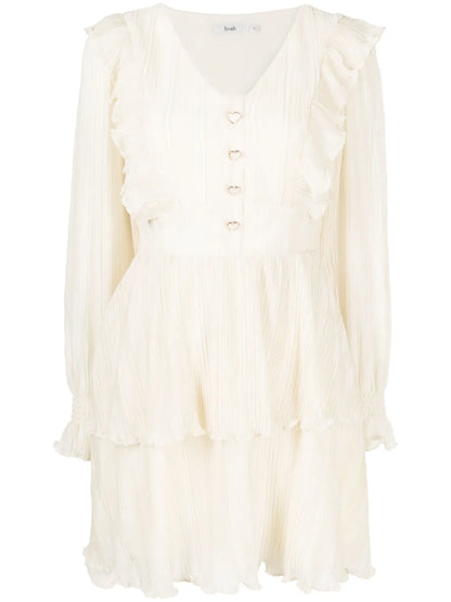 Ruffled Layered Long-Sleeved Dress