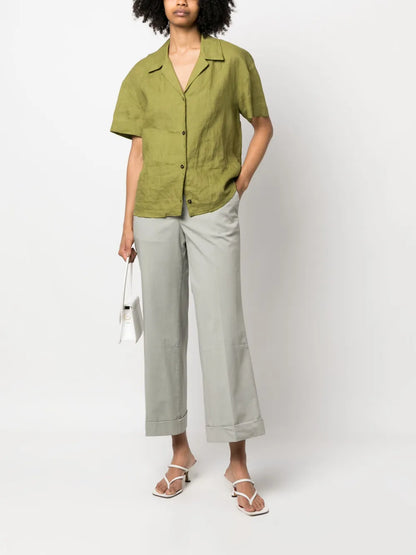 Wide-Leg Cropped Trousers