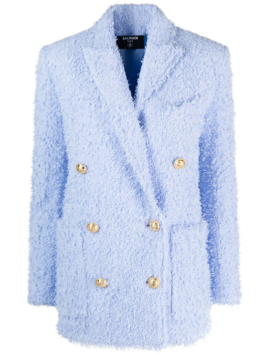 Oversized Double-Breasted Tweed Blazer