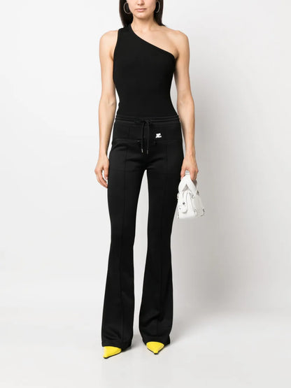 Seam-Detailing Flared Track Pants