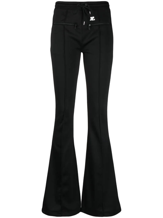 Seam-Detailing Flared Track Pants