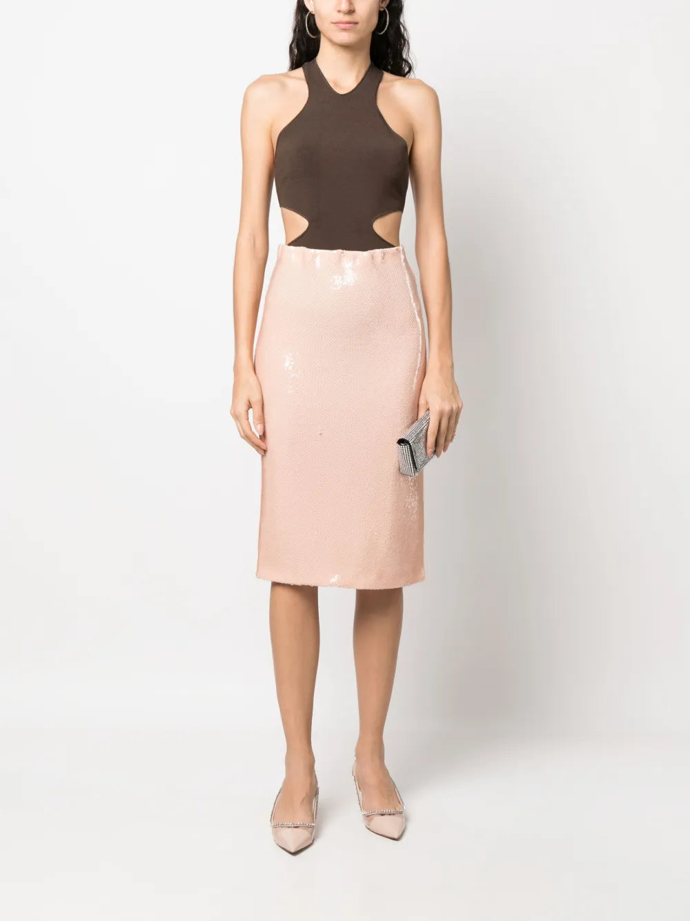 Sequin-Design Midi Skirt