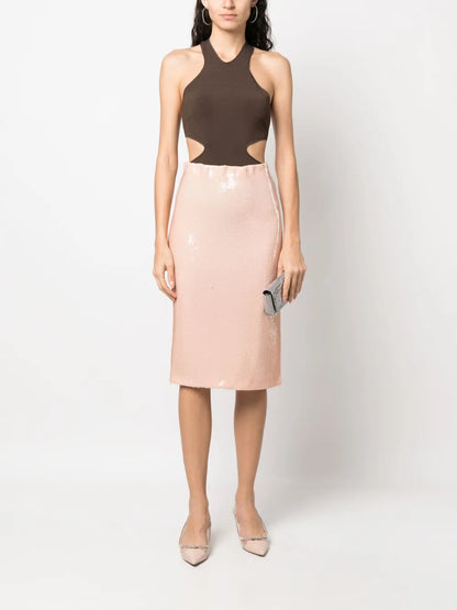 Sequin-Design Midi Skirt
