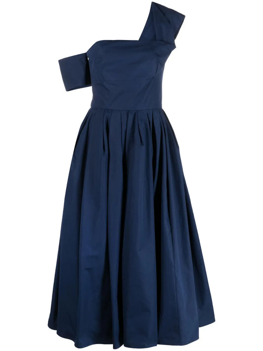 Off-Shoulder Flared Midi Dress