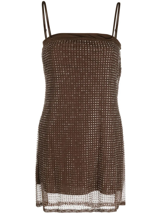 Bead-Embellished Mini Dress