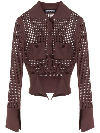 Open-Knit Panelled Cardigan