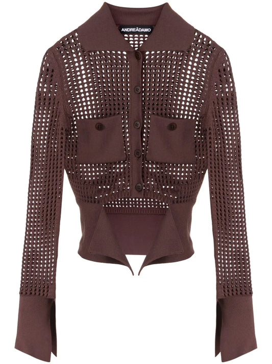 Open-Knit Panelled Cardigan