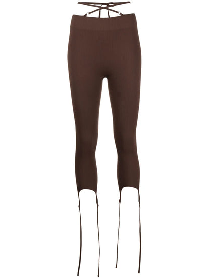Strap-Detail Cropped Leggings