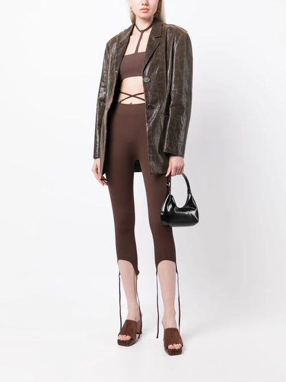 Strap-Detail Cropped Leggings