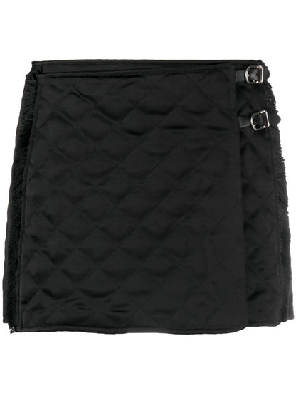 Quilted Wrap-Style Mini Skirt