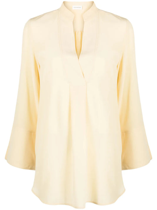 Silk Bell-Sleeves Blouse