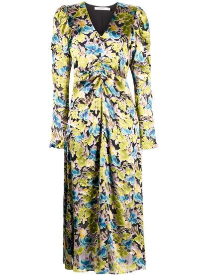 Floria Long-Sleeve Long Dress