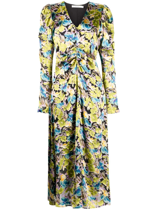 Floria Long-Sleeve Long Dress