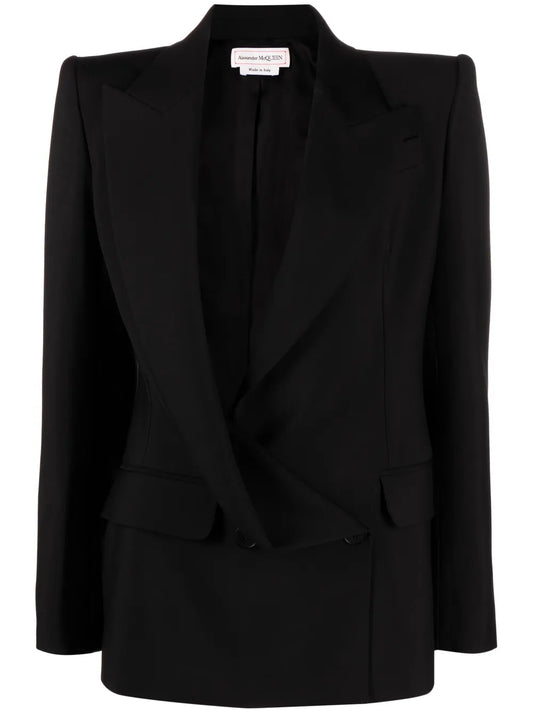 Asymmetric Double-Breasted Blazer