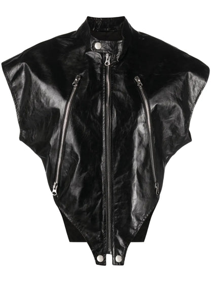 Short-Sleeve Leather Gilet
