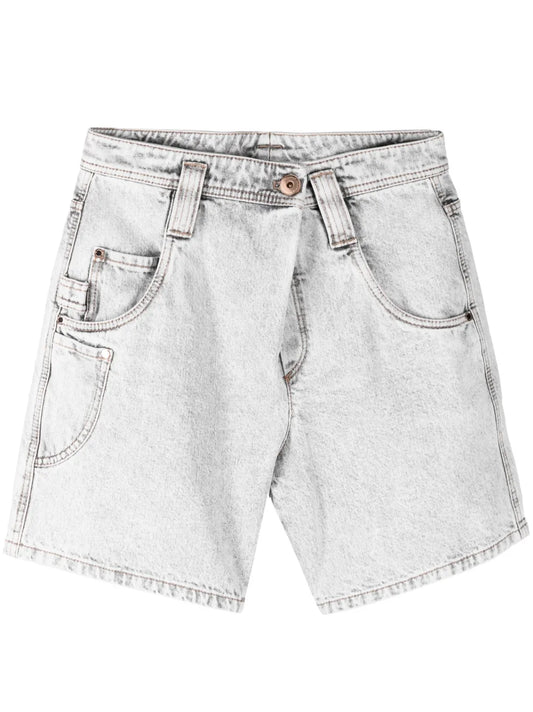 Multiple-Pocket Denim Shorts