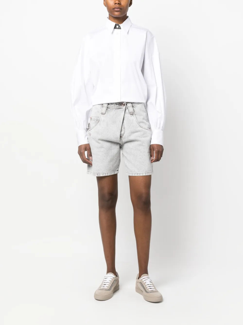 Multiple-Pocket Denim Shorts