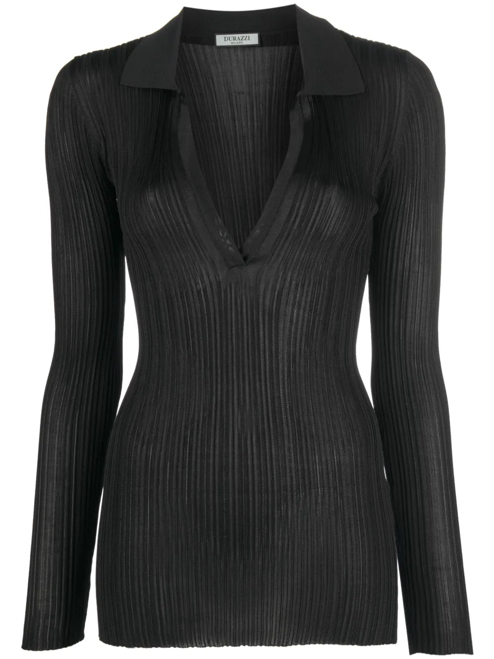 V-Neck Long-Sleeve Knitted Top