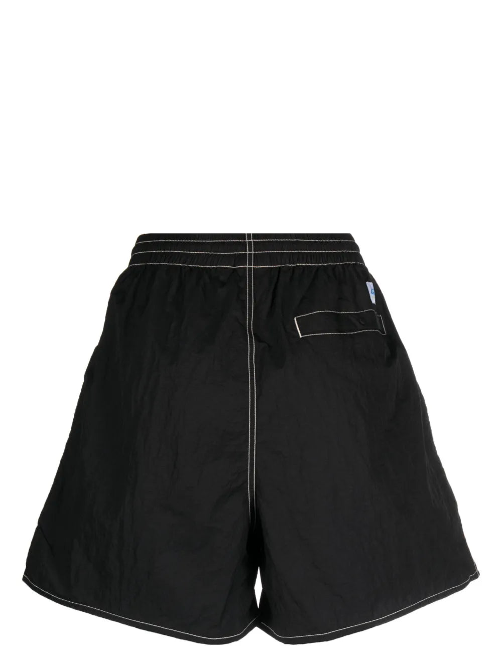 Contrast-Stitching Flared Shorts