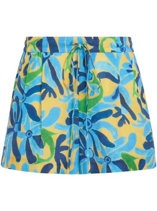 Abstract-Print Drawstring Shorts