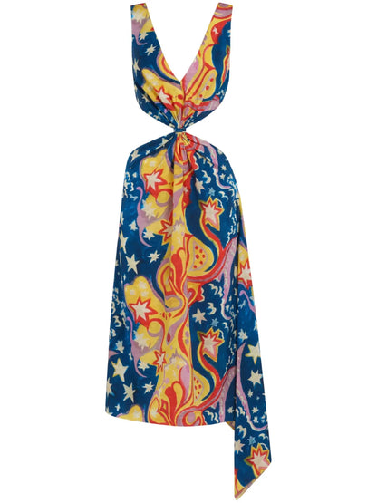 Star Print Midi Dress