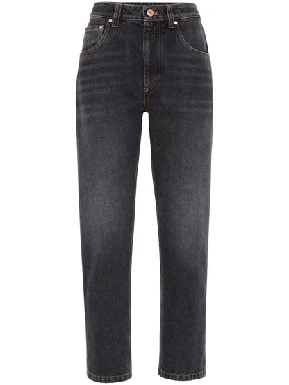 Straight-Leg Cropped Jeans