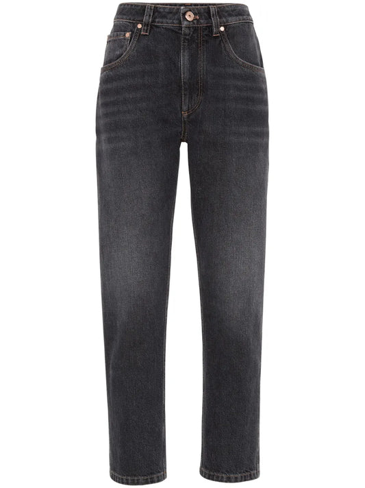 Straight-Leg Cropped Jeans