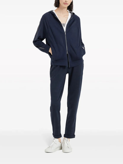 Zip-Up Cotton-Blend Hoodie