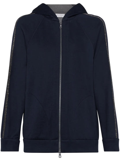 Zip-Up Cotton-Blend Hoodie