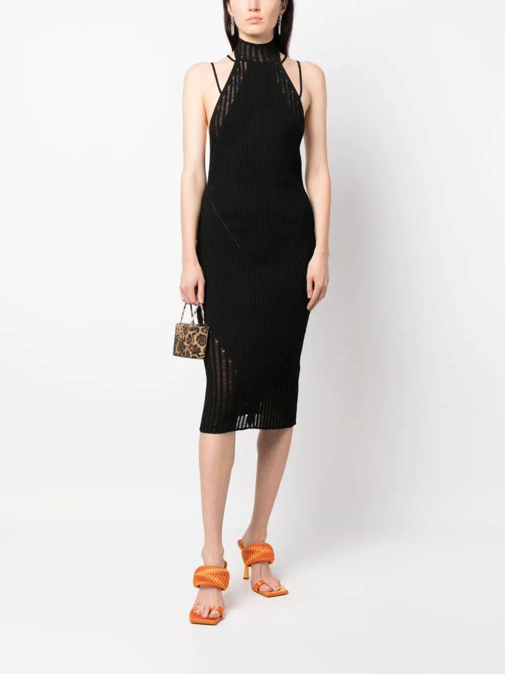 Halterneck Knitted Midi Dress